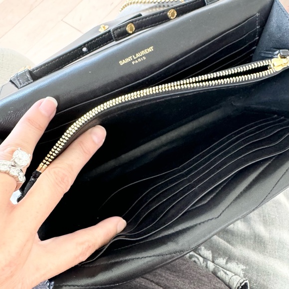 Saint Laurent YSL Monogram Sulpice Double Flap Wallet On Chain Calf Skin Bag - Picture 10 of 12